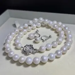 【テリ強✨】本真珠 ネックレス パール あこや真珠　6.6-6.8mm テリ強✨】本真珠 ネックレス パール 6.8-6.9mm silver刻印 - メルカリ