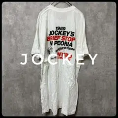 ✴️JOCKEY　Tシャツ　80s　USA製　両面プリント　希少　白　XL