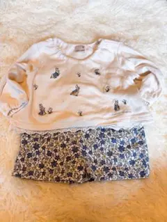 petit main ロンパース パンツセット 春秋 80 ピーターラビット