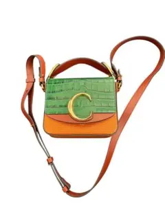 本革✨️クロコダイル型押 Chloe accessory bag ゴールド金具 - メルカリ