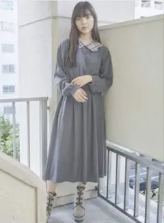 merry jenny スカラップカラーワンピース