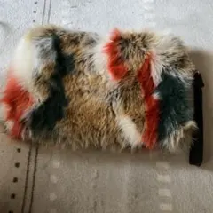 ファー素材 マルチカラークラッチバッグ