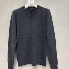 CHARTER CLUB カシミヤ100% Vネックセーター ダークグレー PS