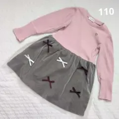 リボン付きチュールスカートワンピース　110