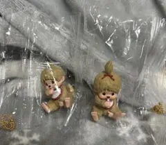 モンチッチマスコットキーチェーン4 モンチッチくん モンチッチちゃん ベージュ