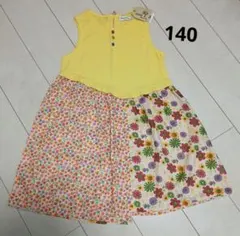 シシュノン　半袖 ワンピース 140cm 花柄 イエローのサムネイル