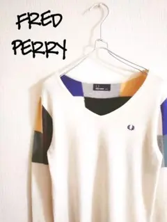 D222004 FRED PERRY マルチカラーブロックニット