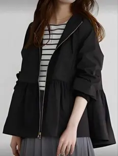 ヘムフレアブルゾン マウンテンパーカー ブラック