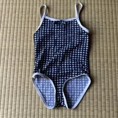 プチバトー　女の子水着 ネイビードット