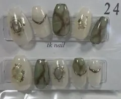 No.24 ニュアンスネイルチップ　バレリーナミディアム
