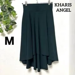 美品【カリスエンジェル】モレ丈フレアスカート ダークグリーン Ｍ　春秋のサムネイル