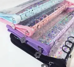 A5 星柄　バインダー　紫色 シール帳　推し活　6リング