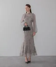 leja お呼ばれドレス グレー Sサイズ