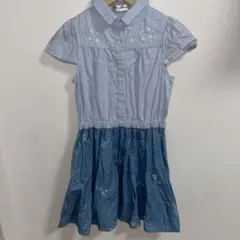 ポンポネット　pom ponette 半袖　ワンピース ストライプ　S 140のサムネイル