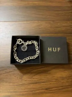 美品‼️HUF シルバーブレスレット ロゴチャーム付