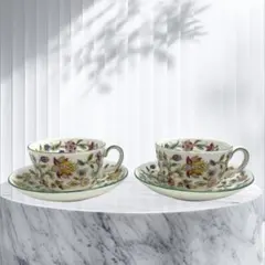 極美品　ミントン　ハドンホール　ティーカップ&ソーサー　2客セット　26タ118