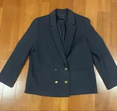 ZARA BASIC テーラードジャケット ネイビー Lサイズ
