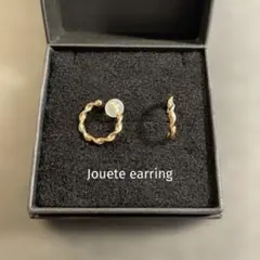 【美品】Jouete ゴールド ツイスト フープ イヤリング