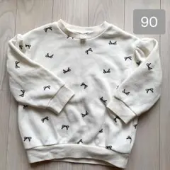 アプレレクール 90 トレーナー ホワイト リボン