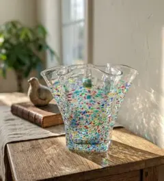 津軽びいどろ 天開 フリル花器 小ねぶた 花瓶 フラワーベースのサムネイル