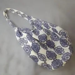 紫の花柄 グラニーバッグ