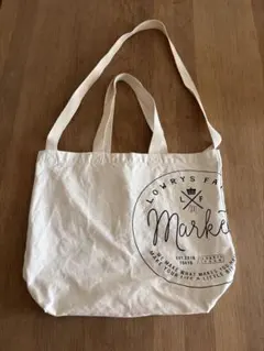 LOWRYS FARM トートバッグ ショルダー　布　キャンバス　白のサムネイル