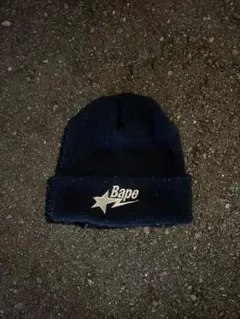 00s bape a bathing ape ビーニー　ネイビー