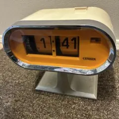 ジャンク CITIZEN レトロ置時計 オレンジ