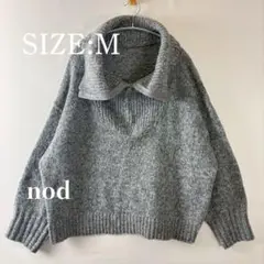 ニット nod ハーフジップ M グレー ゆったり 美品 抜け感