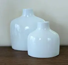 【美品】波佐見焼 Essence Studio ホワイト花瓶 一輪挿し2個セット