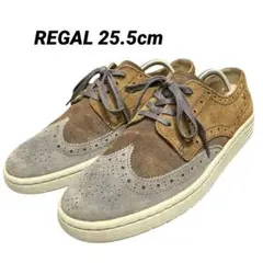 REGAL ウィングチップ スエード スニーカー ブラウン 25.5cm
