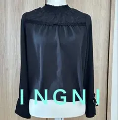 お値下げ！ＩＮＧＮＩレース付きブラックブラウス　M