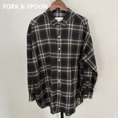 FORK & SPOON チェック柄長袖シャツ