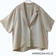 AMERICAN HOLIC 裾ドローコード レーヨン半袖シャツのサムネイル