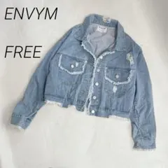 ENVYM　ダメージデニムジャケット　Gジャン　フリンジ　春秋のサムネイル