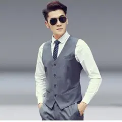 ベスト ジレベストフォーマル パーティー ビジネス XLサイズ グレー