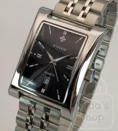 稼働 JUNGHANS ユンハンス メンズ腕時計 スクエア ブラック文字盤 