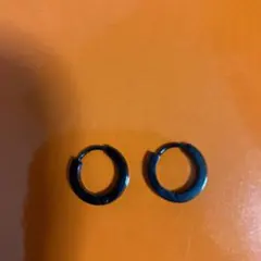 ☆フープ ピアス 12mm ブラックリング 新品未使用☆