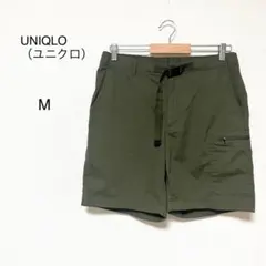 【ユニクロ】 ハーフパンツ　軽量　ナイロン　ポケット　アウトドア　カーキ M