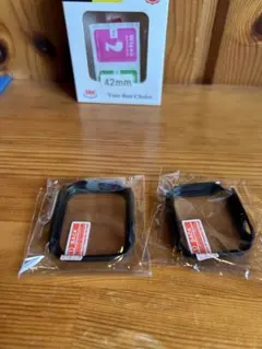Apple Watch 42mm 46mm保護フィルム 黒 2個セット