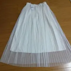 タグ付き新品☆GU☆チュールスカート☆ホワイト・Ꮮサイズ