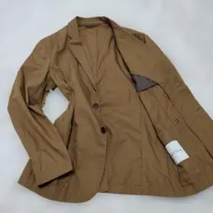 グリーンレーベルリラクシング ブラウン テーラードジャケット コットン S