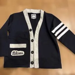 ネイビー/グレー ボタン付きカーディガン 100cm