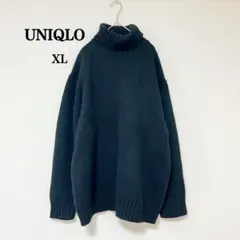 【ユニクロ】レディース　タートルネック　ニット　黒　長袖　大きめサイズ