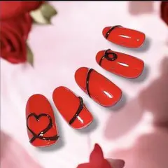 【ジェルネイルチップ】まとめ買いがお得★ハートチョコレートハンドネイル