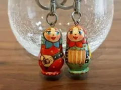 【LYH257】マトリョーシカのキーホルダー 2個セット　 音楽隊
