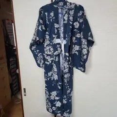 ネイビー 花柄 浴衣 130サイズ…(3点セット)