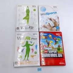 C10　24時間以内発送　ソフト清掃済　Wiiソフト4本セット　スポーツ　マリオ