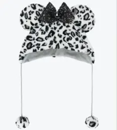 ディズニー　ミニー　ヒョウ柄　リボン　ファンキャップ