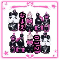 地雷 サブカル ネイルチップ ピンク 黒 ブラック